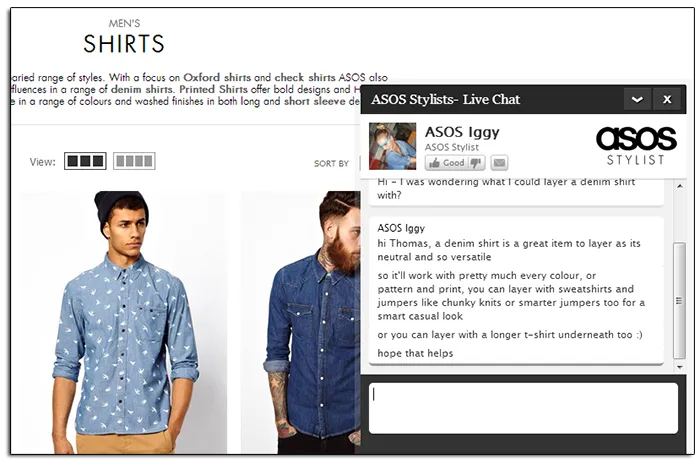 Online chat asos Contact and